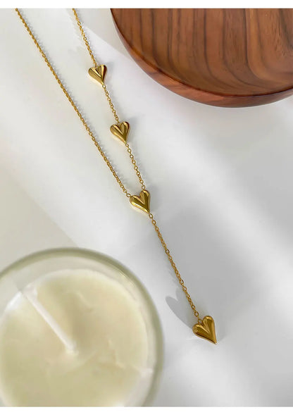 Tone Tassel Heart Pendant Necklace