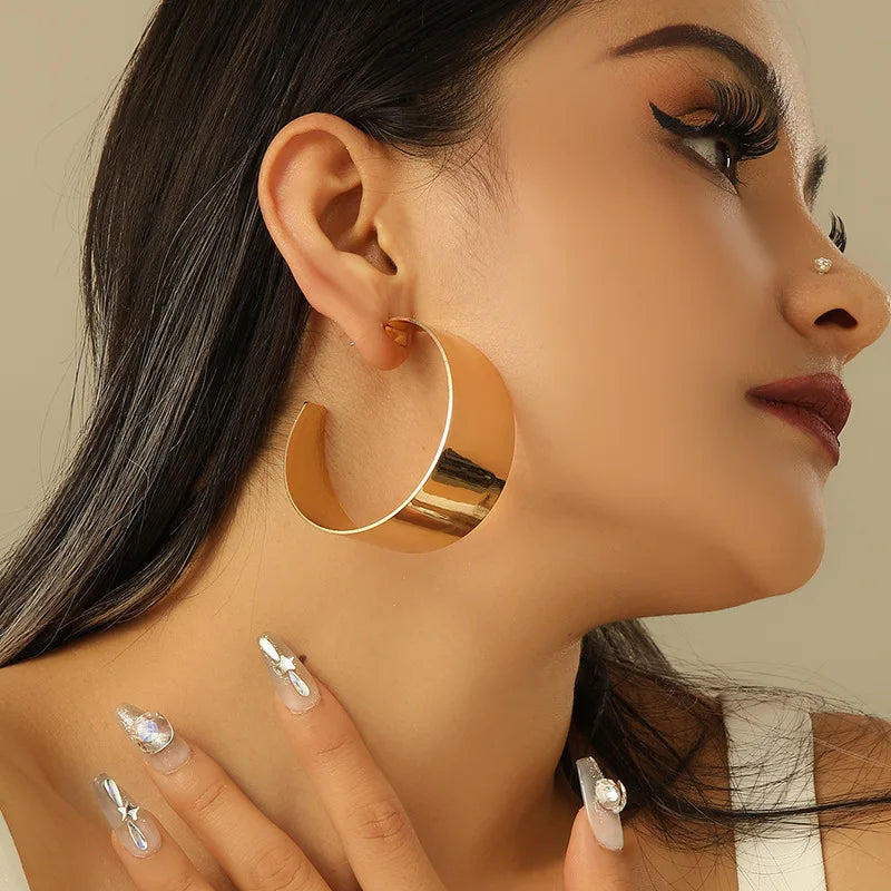 Bold Hollow Hoop Earrings