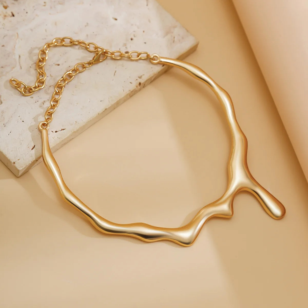 Geometric Torque Necklace & Earrings Set