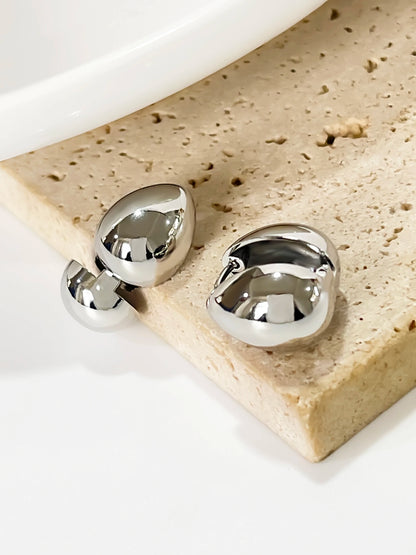 Minimalist Double-Faced Droplet Hoop Earrings