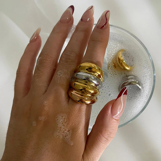 Chunky Multi-Layer Dome Ring
