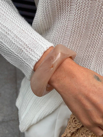 Bold Resin and Metal Cuff Bangles