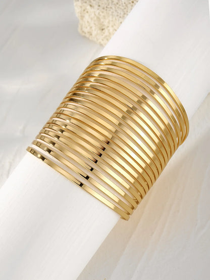 Bold Hollow Cuff Bangle