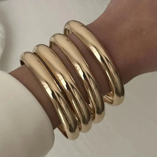 Minimalist Stacked Cuff Bangle Set