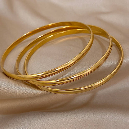 Glossy Stackable Bangle Bracelet Set