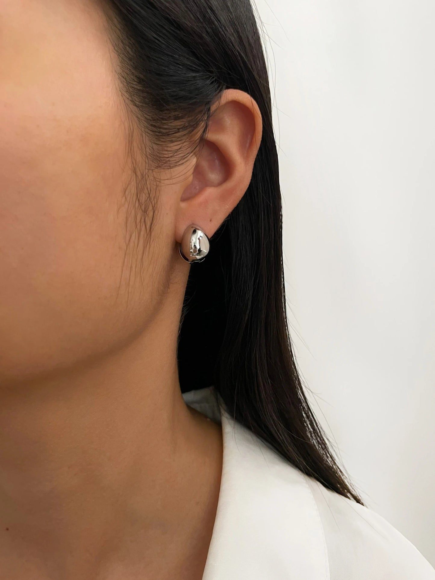 Minimalist Double-Faced Droplet Hoop Earrings