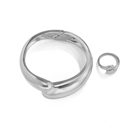 Water Drop Cuff Bangle & Ring Set