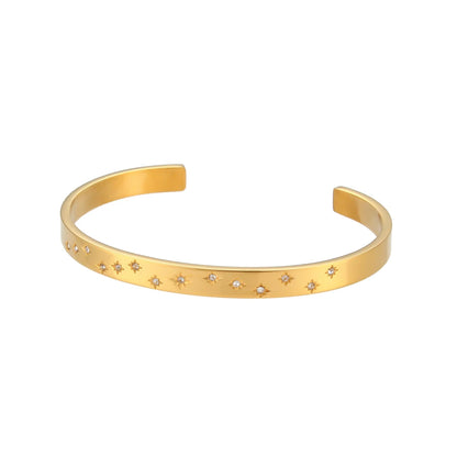 Star-Embellished Open Cuff Bracelet