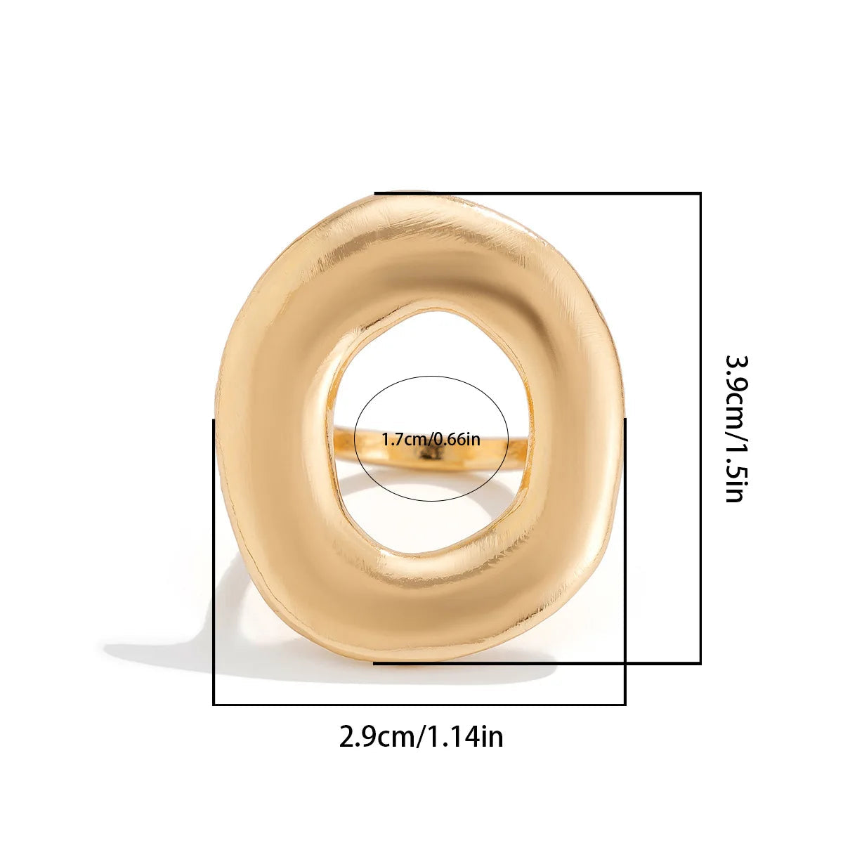 Bold Irregular Metal Statement Ring