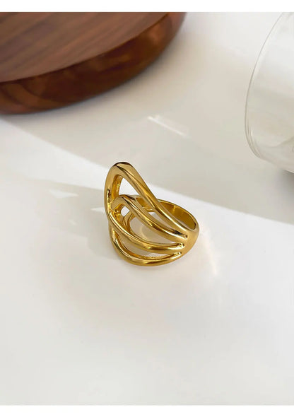 Modern Sculptural Hollow Ring