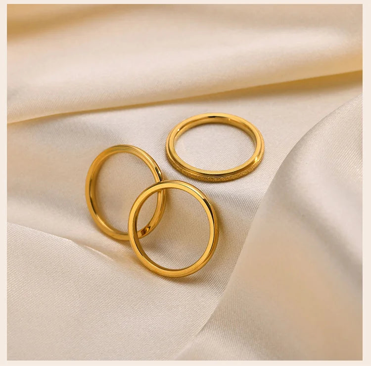 3 Stackable Thin Bague Finger Rings