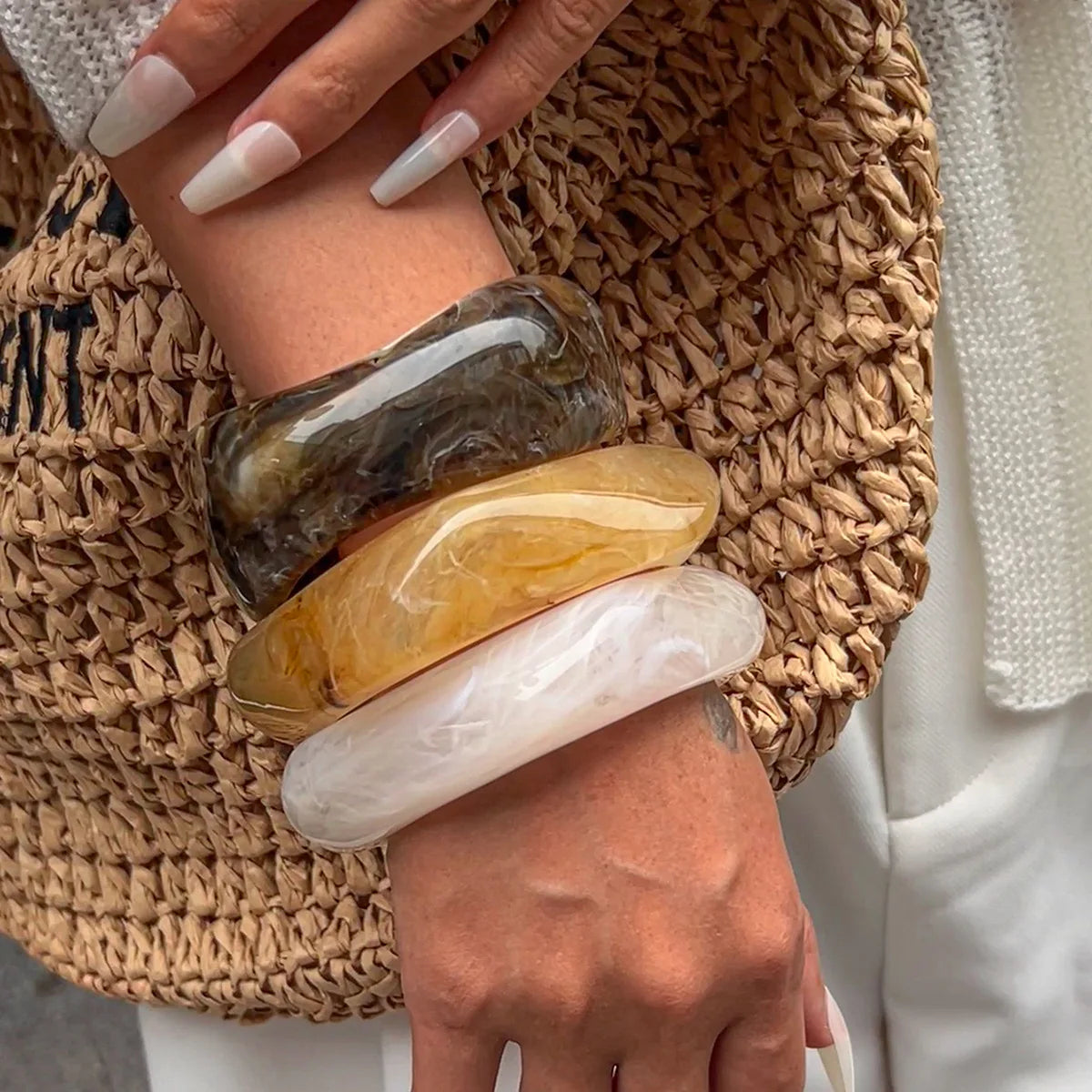 Bold Resin Acrylic Wide Bangle