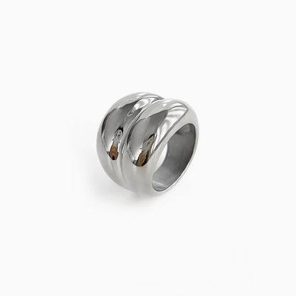 Bold Two-Tone Dome Ring