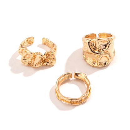 Exaggerated Punk Irregular Ring Set
