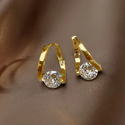 Geometric Hoop Earrings With Charm
