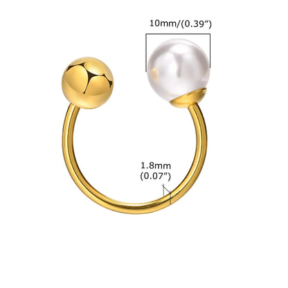 Modern Bypass Pearl Cuff Ring