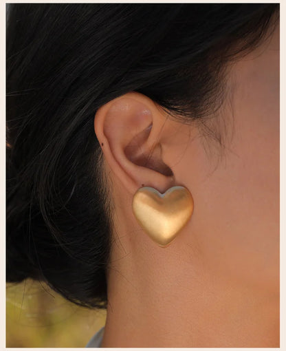 Big Heart Stud Earrings