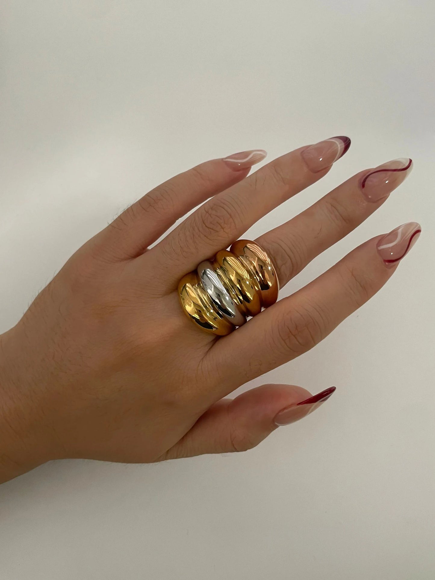Chunky Multi-Layer Dome Ring