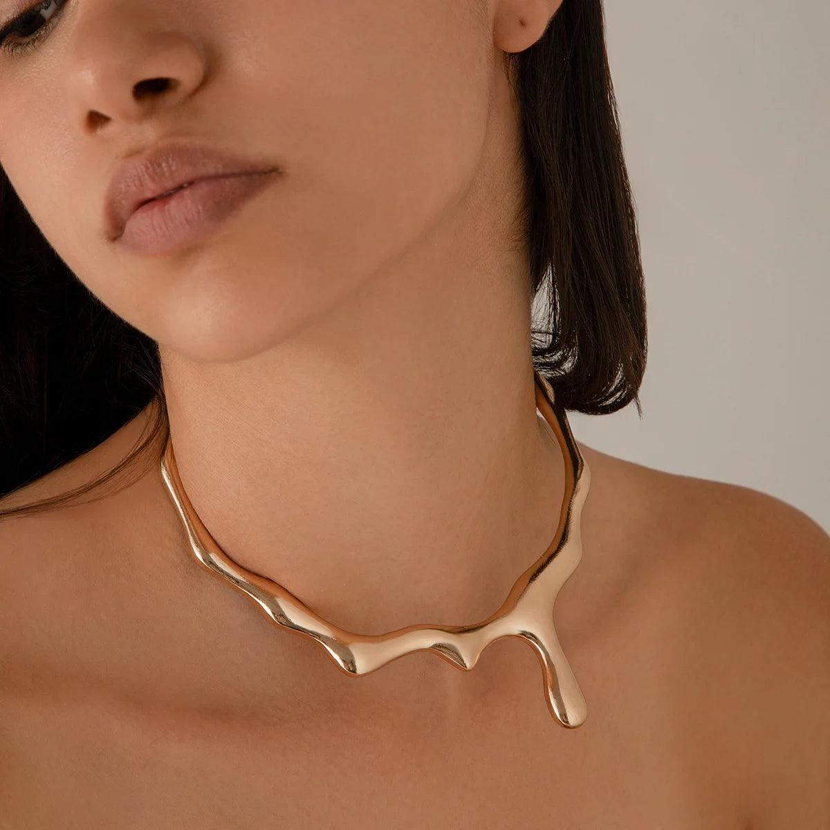 Geometric Torque Necklace & Earrings Set