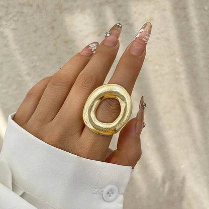 Bold Irregular Metal Statement Ring