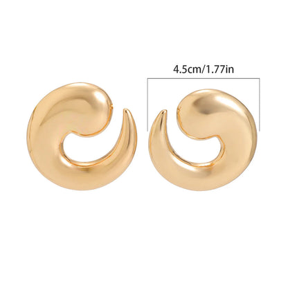 Vintage Geometric Metal Stud Earrings