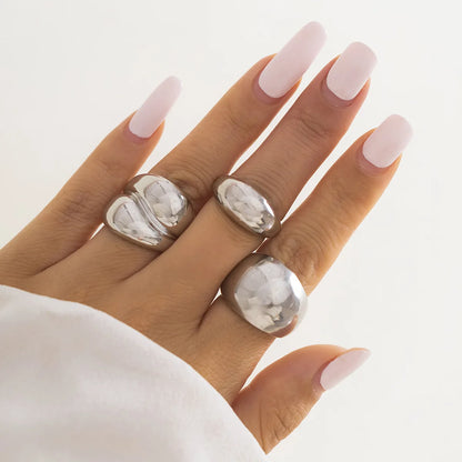 Bold Geometric Open Ring Set