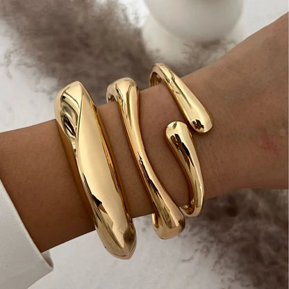 Bold Sliver Geometric Cuff Bangles