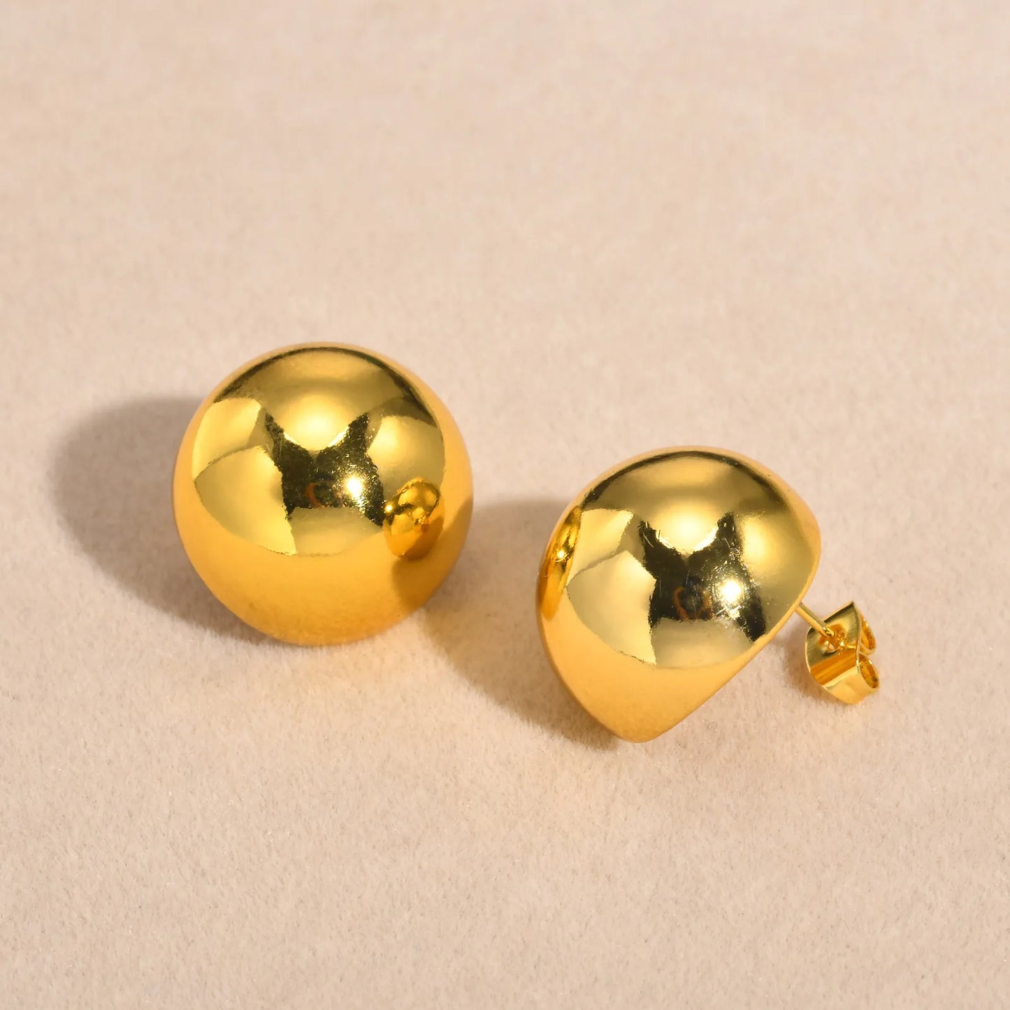 Half-Round Geometric Stud Earrings