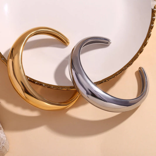 Minimalist Smooth Open Cuff Bracelet