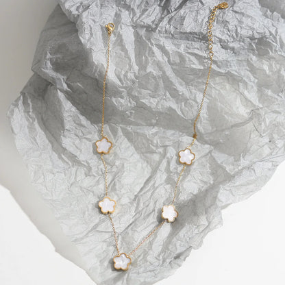 Five-Flower Clover Pendant Necklace