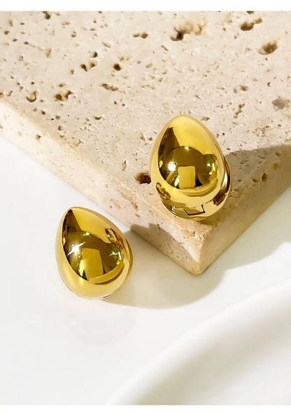 Minimalist Double-Faced Droplet Hoop Earrings