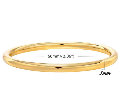 3mm Round Stackable Bangle Bracelet