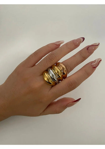 Chunky Multi-Layer Dome Ring