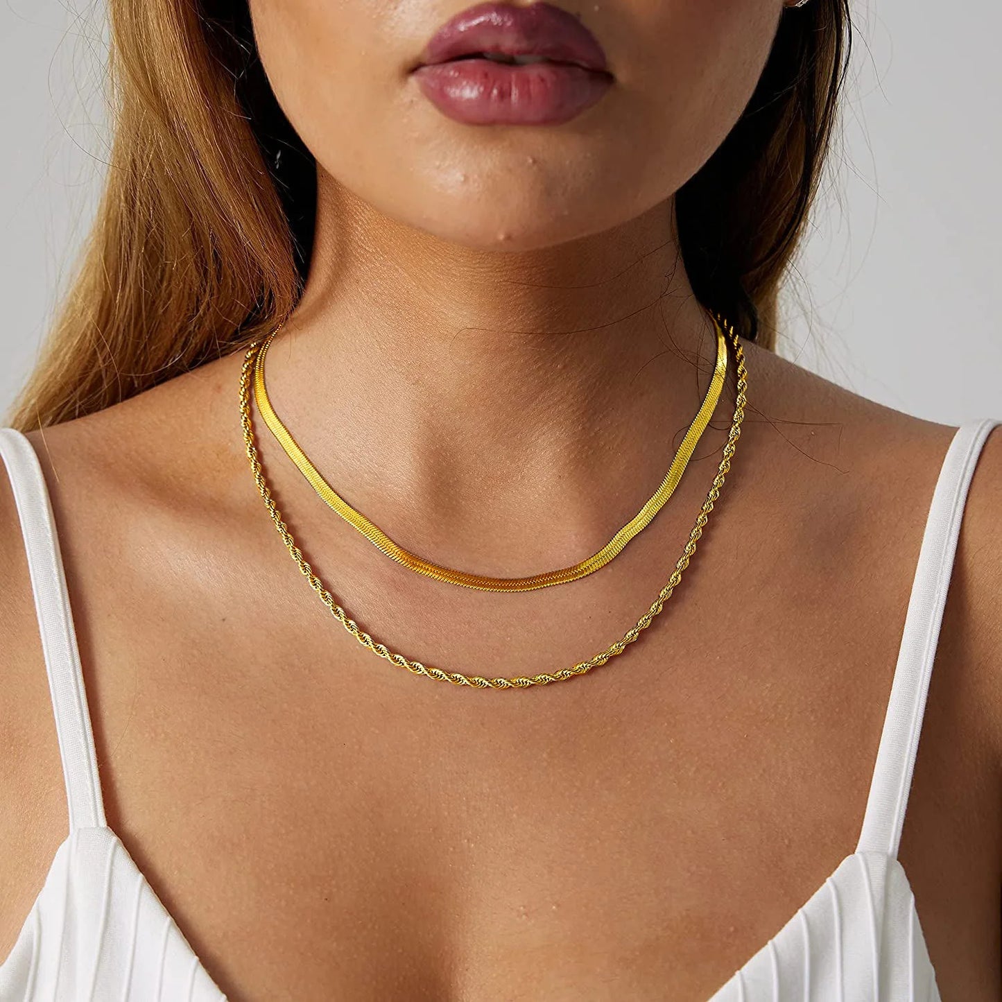 Rope Chain Layered Double Necklace