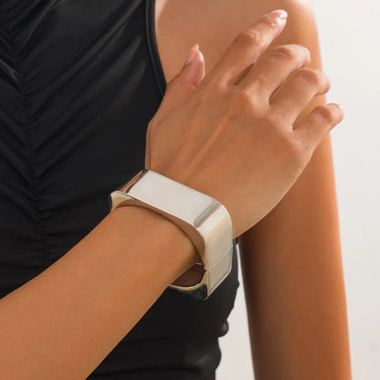 Bold Geometric Wide Cuff Bangle