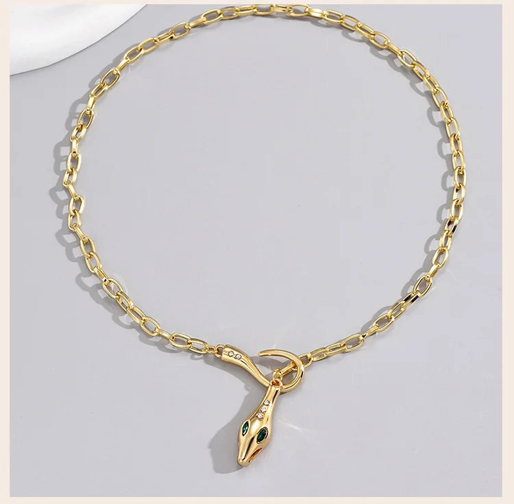 Statement Snake Pendant Necklace