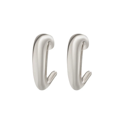 Vintage Geometric Metal Stud Earrings