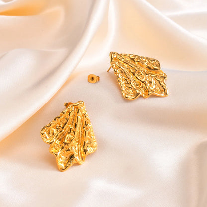 Chunky Hammered Stud Earrings