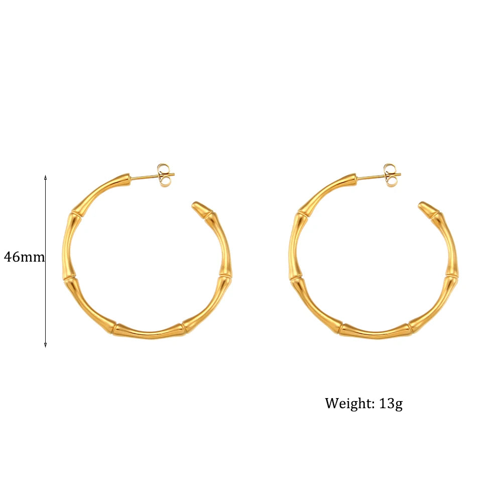 Basic Bamboo Hoop Earrings