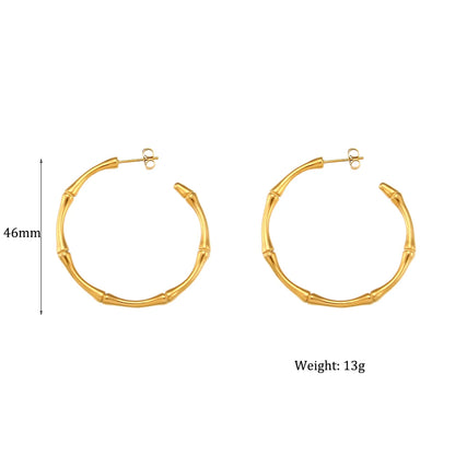 Basic Bamboo Hoop Earrings