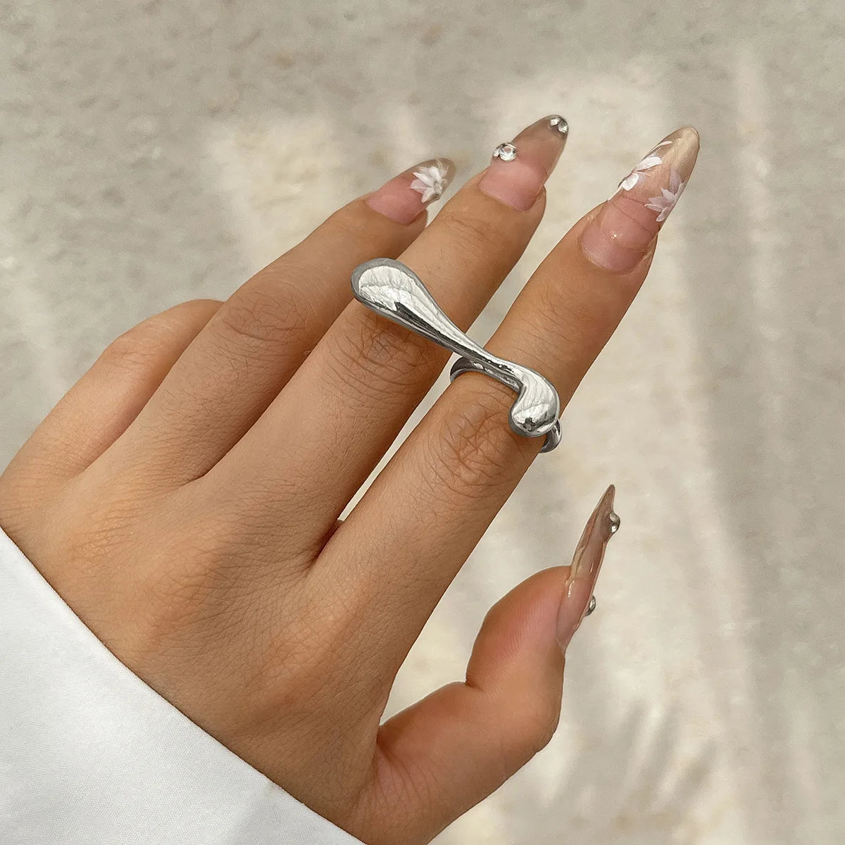 Bold Irregular Metal Statement Ring