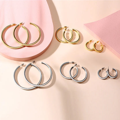 Semi Open Hoop Earrings