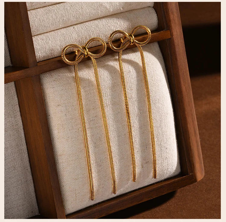 Bow Drop Dangle Earrings