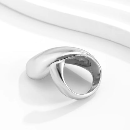 Bold Geometric Water Drop Open Ring