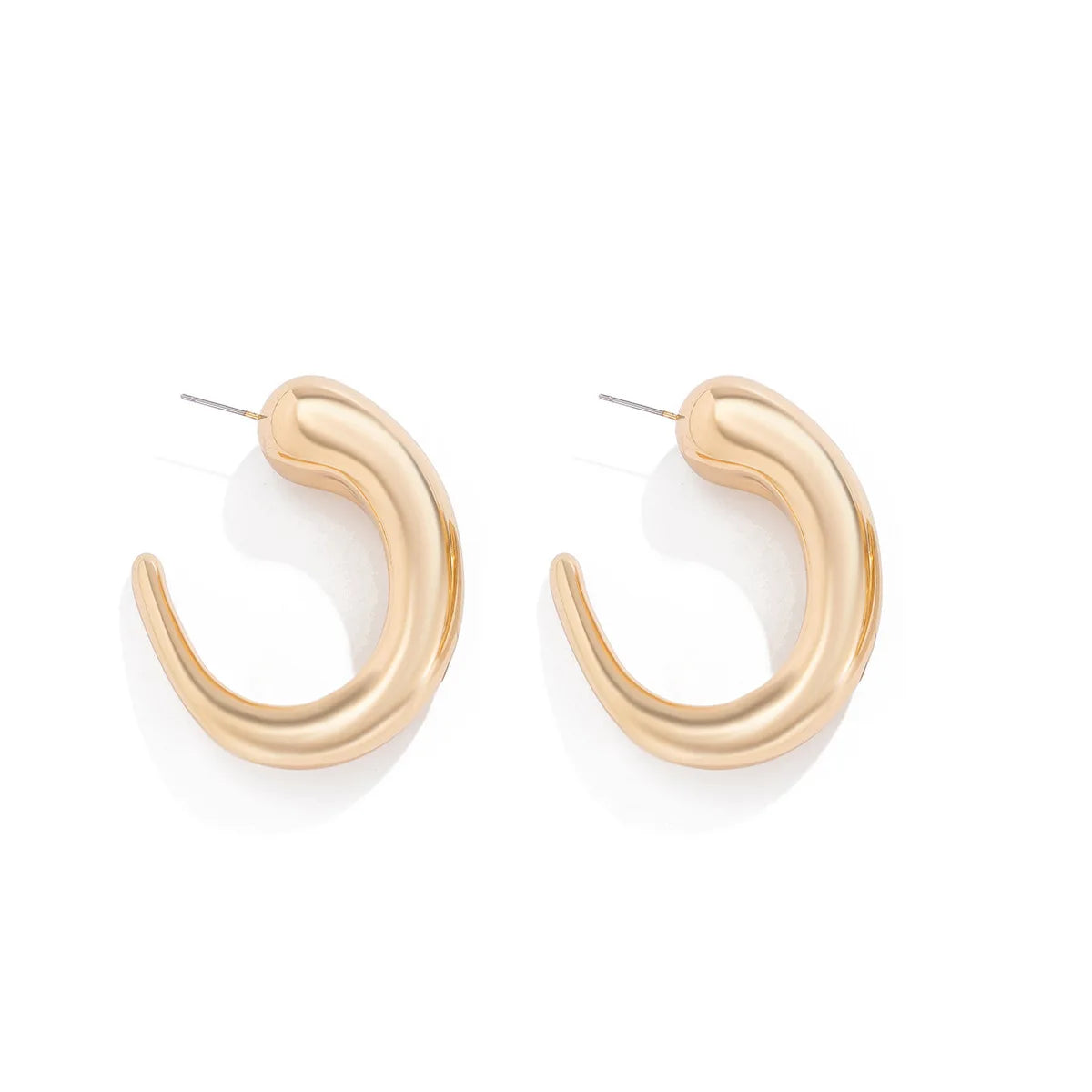 Vintage Geometric Metal Stud Earrings