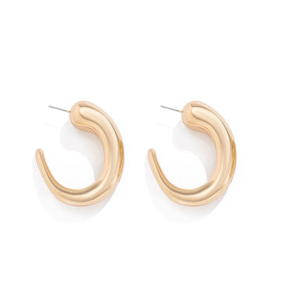 Vintage Geometric Metal Stud Earrings