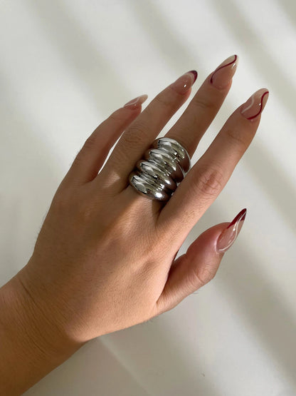 Chunky Multi-Layer Dome Ring