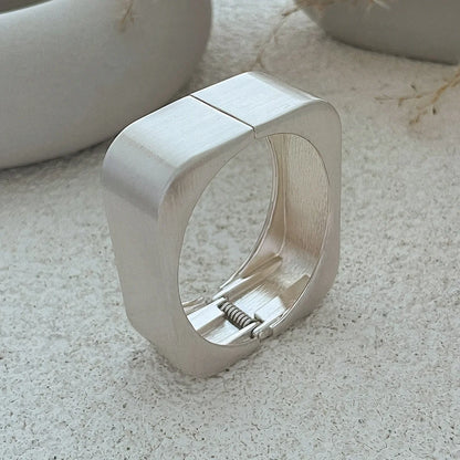 Bold Square Geometric Wide Cuff Bangle