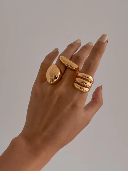 Gold & Silver Plated Geometric Ring Set