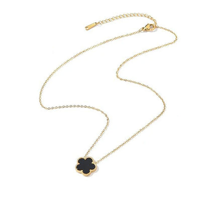 Five-Petal Double-Sided Pendant Necklace
